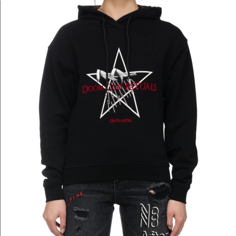 Alexander McQueen MCQ death metal hoodie xs